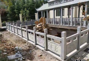 欄桿欄板雕塑-中式園林噴泉池塘假山景觀大理石防護欄桿